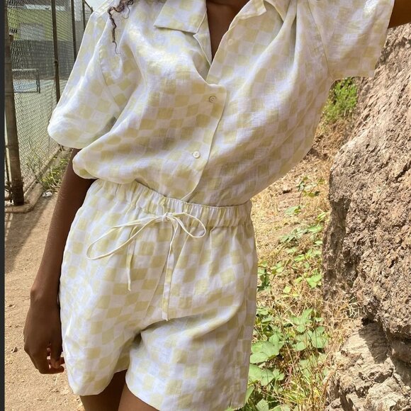 Holiday the Label Cream Check Short Set S - Picture 9 of 10
